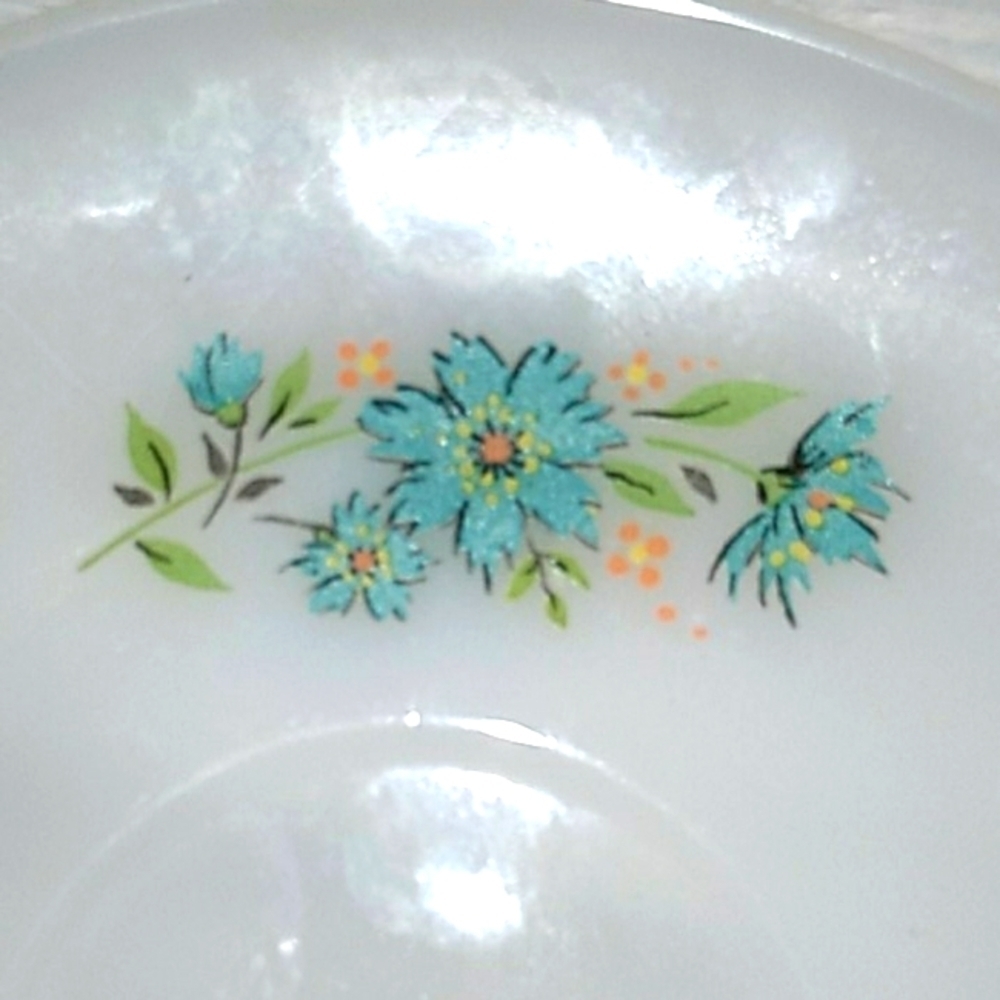 5 vintage Fire King Coffee ☕  saucers Bonnie Blue